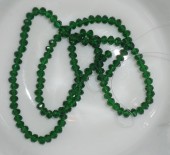 Margele sticla abac fatetate 4x3mm verde smarald  mediu tr. - sirag cca 125 buc