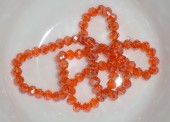 Margele sticla abac fatetate 6x5mm portocaliu cu luciu intens - sirag cca 87buc