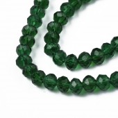 Margele sticla abac fatetate 6x5mm verde smarald transparent - sirag cca 95 buc