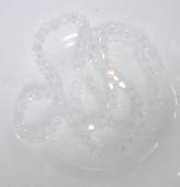 Margele sticla bicon fatetate 4mm alb transparent cu luciu - cca 100buc