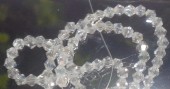 Margele sticla bicon fatetate 4mm alb transparent cu luciu - cca 100buc