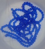 Margele sticla bicon fatetate 4mm albastru safir transparent - 100buc