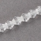 Margele sticla bicon fatetate 6mm alb transparent - cca 50buc