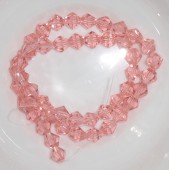 Margele sticla bicon fatetate 6mm rosaline transparent - cca 50buc