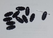 Margele sticla Cehia frunze lungi 13x6mm negru opac lucios (23980) (1buc)