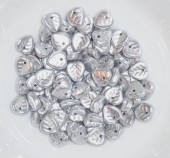 Margele sticla Cehia frunze mici 9mm argintiu metalic (00030/01700) - 10buc