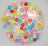 Margele sticla inghetate rotunde 4mm multicolore - cca 100buc