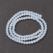Margele sticla Rotunde Fatetate 4mm alb translucid cu luciu perlat - sirag cca 100buc