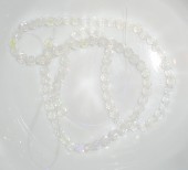 Margele sticla Rotunde Fatetate 4mm alb transparent cu irizatii - sirag cca 100buc