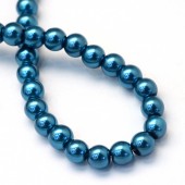 Perle sticla albastru capri 3mm - cca 190buc
