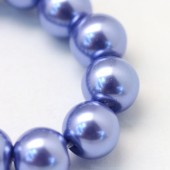 Perle sticla albastru/lila 10mm - 10buc