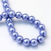 Perle sticla albastru/lila 10mm - 10buc