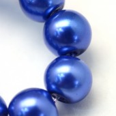 Perle sticla albastru mediu 10mm - 10buc