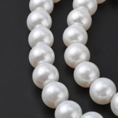 Perle sticla albe 10mm - 10buc