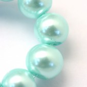 Perle sticla aqua 10mm - 10buc