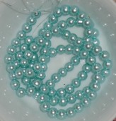 Perle sticla bleu turcoaz pal 8mm - sirag cca 105buc