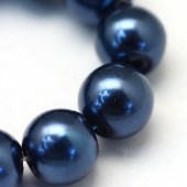 Perle sticla bleumarin 10mm - 10buc