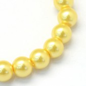 Perle sticla galben auriu 10mm - 10buc