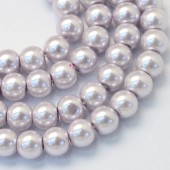 Perle sticla gri -lavanda 10mm - 10buc