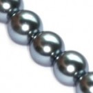 Perle sticla gri inchis 12mm - 10buc