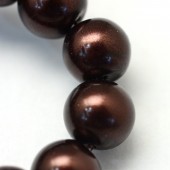 Perle sticla maro ciocolata 10mm - 10buc