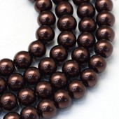 Perle sticla maro ciocolata inchis 3mm - cca 190buc