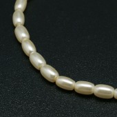 Perle sticla Ovale 9x6mm ivory - sirag cca 44 buc