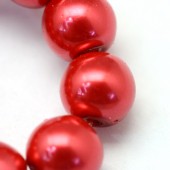 Perle sticla rosu deschis 10mm - 10buc