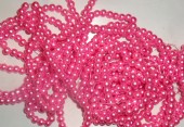 Perle sticla roz mediu 6mm - sirag cca 140buc