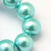 Perle sticla turcoaz deschis 12mm - 10buc