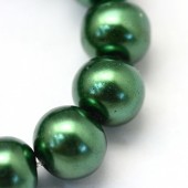 Perle sticla verde smarald 10mm - 10buc