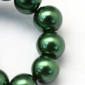 Perle sticla verde smarald 12mm - 10buc