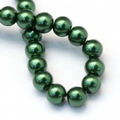 Perle sticla verde smarald 6mm - sirag cca 140buc