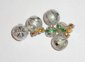 Set 8 margele metalice Sparkledust/Cu cristale 6-10mm diam.