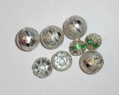 Set 8 margele metalice Sparkledust/Cu cristale 6-10mm diam.