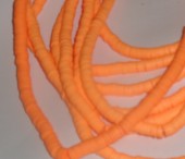 Sirag rondele distantiere FIMO caisa/portocaliu neon deschis 6mm diam. (Heishi) - sirag 40 cm