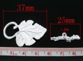 Toggle vita-de-vie placat cu argint 37x23mm (1set)